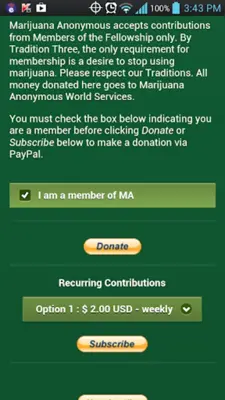 Marijuana Anonymous Δ MA android App screenshot 0